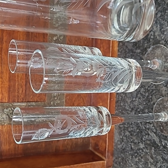 Vintage Javit Handcut Crystal Cordial Decanter with 6 Glasses - Picture 2 of 16